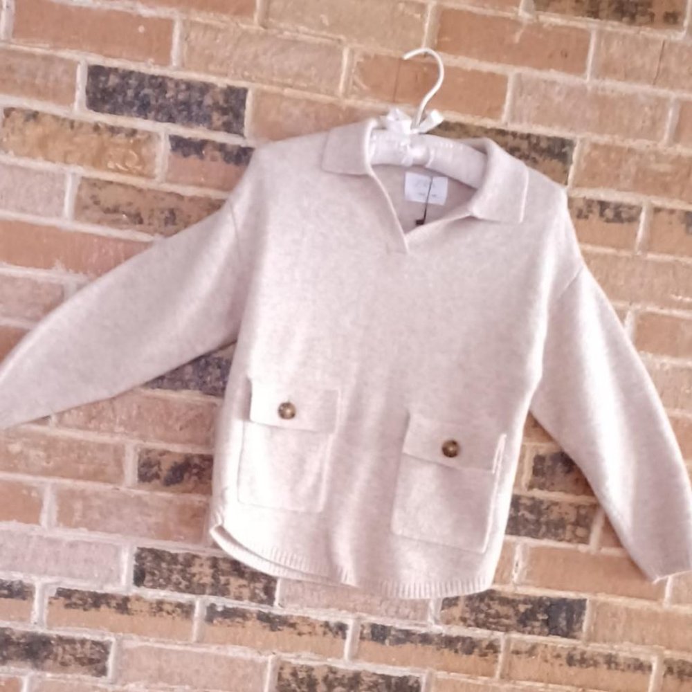 NWT Zara Girls Beige Acrylic Blend Pull Over